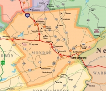 Map of Monroe County, PA