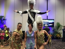 Talent poses during the grand opening of Kalahari Resorts new waterpark in Tobyhanna Township