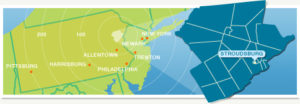 Map of PA coastline, including NJ