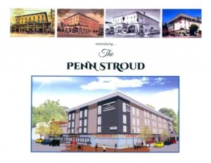 The Penn Stroud advertisement with multiple photos of different views of the building over time