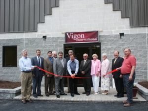 Steve Somers cuts the ribbon at the new Vigon Distribution Center in East Stroudsburg, PA.