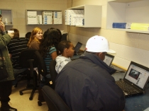 Students use the computer lab at Emerald Lakes Community Center for the first time Tuesday afternoon.