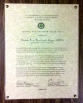Photo of an award certificate