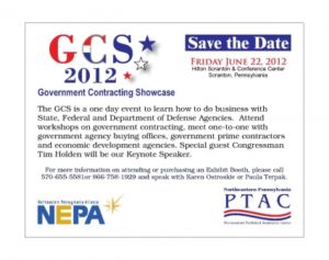 Flyer for Save the Date Government Contracting Showcase 2012