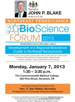 Flyer for the Northeastern Pennsylvania Bioscience Forum 2013